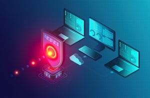 Endpoint Security Platform - Cloud-based Endpoint Protection Concept - Innovative Cybersecurity Solutions - 3D Illustration
